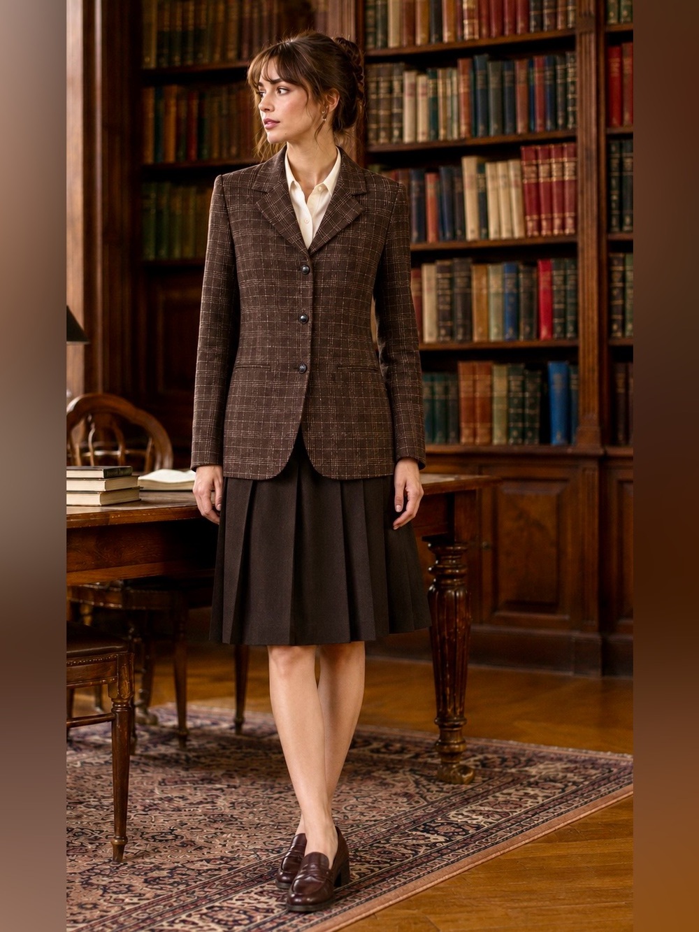 Gordon Henderson Saks Fifth Ave Vtg 90s Solbiati Plaid Blazer Size 6 Silk Wool
